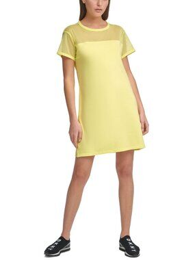 DKNY Womens Activewear Sport Mesh-Blocked T-Shirt Dress
